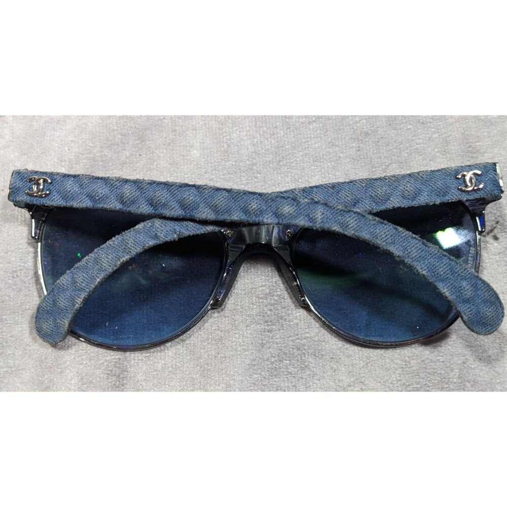 Chanel Blue Quilted Sunglasses 5342 .1552/52 Made In Italy - Picture 3 of 14